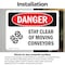 Signmission Stay Clear Of Moving Conveyors Danger Sign, Vinyl Decal, 7in W x 5in L, 2PK OS-2PACK-DS-D-57-L-1579 - alternate 3